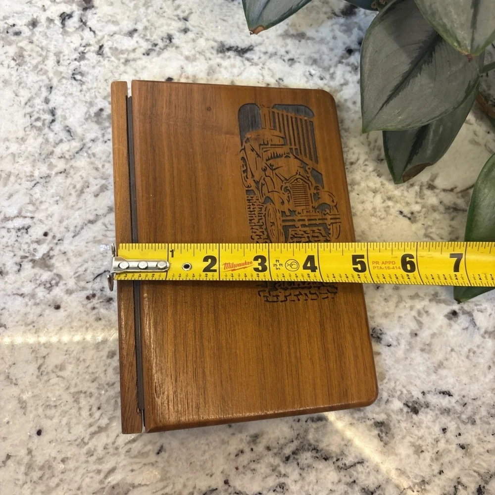 VTG Wooden Address Book 1928‎ Packard laser Engraved Laser Works Bradenton FL